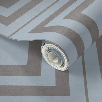 Spoonflower Peel And Stick Wallpaper Royal Check Organic Geometric Squares - Abstract Monochrome Black And Blue 