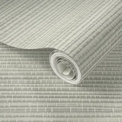 Spoonflower Peel And Stick Wallpaper Rustic Faux Grasscloth Texture Of Traditional Bast Light Greenish Grey Tone