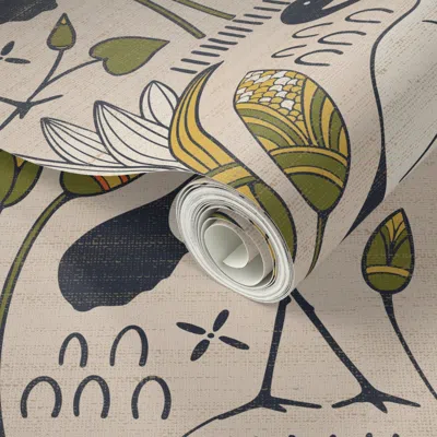 Spoonflower Peel And Stick Wallpaper Sacred Ibis 2' X 12' Removable