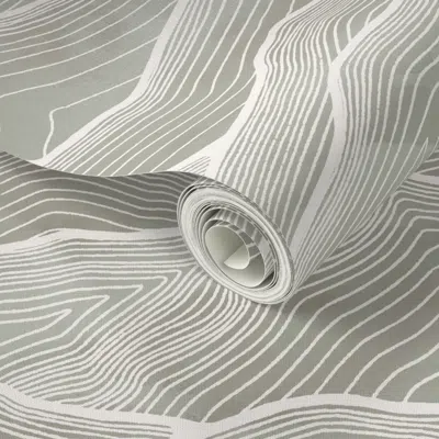 Spoonflower Peel And Stick Wallpaper Sage Green Color Matching 22 Mountain Lines 2' X 12' Removable