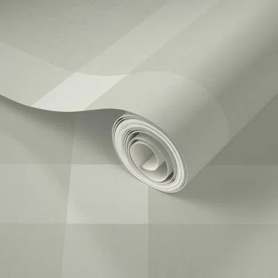 Spoonflower Peel And Stick Wallpaper Sage Green Plaid - Benjamin Moore October Mist 2' X 12' Removable