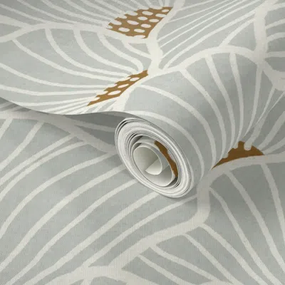 Spoonflower Peel And Stick Wallpaper San Diego (blue) 2' X 12' Removable In Gray