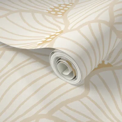 Spoonflower Peel And Stick Wallpaper San Diego (buttery Cream) 2' X 12' Removable