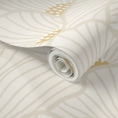 Spoonflower Peel And Stick Wallpaper San Diego (off White) 2' X 12' Removable In Neutral