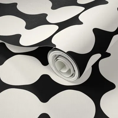 Spoonflower Peel And Stick Wallpaper Sea-worn Pebbles Cream White And Black  Removable