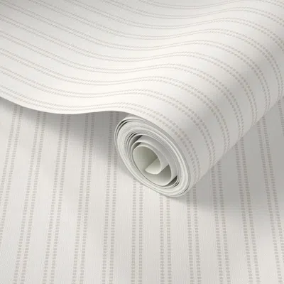 Spoonflower Peel And Stick Wallpaper Seeded Stripe Light Brown & Cream Thin Stripe Beaded Stripe 2' X 12' Remova