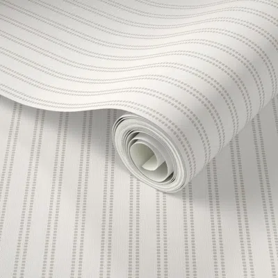 Spoonflower Peel And Stick Wallpaper Seeded Stripe Stone Gray Beaded Stripe Neutral Brown Gray Thin Stripe 2' X 