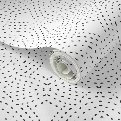 Spoonflower Peel And Stick Wallpaper Seville Quilt White 2' X 12' Removable In Multi