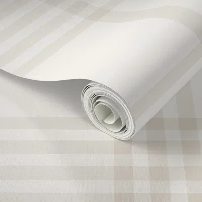 Spoonflower Peel And Stick Wallpaper Ski Cabin Plaid Beige 2' X 12' Removable