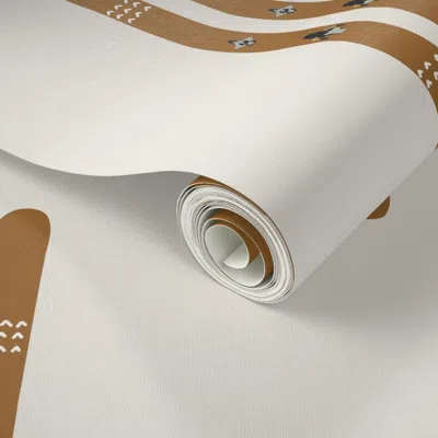 Spoonflower Peel And Stick Wallpaper Ski Gear - Skis On Cream 2' X 12' Removable