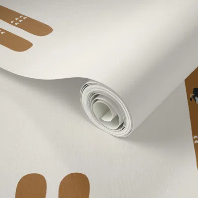 Spoonflower Peel And Stick Wallpaper Ski Slope Skis Large Brown And White Dove 2' X 12' Removable