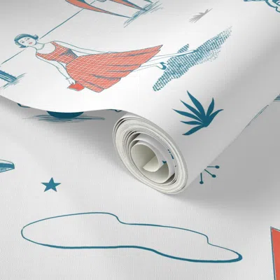 Spoonflower Peel And Stick Wallpaper Sky-lit Motel 2' X 12' Removable In Multi
