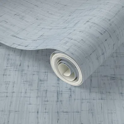 Spoonflower Peel And Stick Wallpaper Slate-blue-slubby-knit-textured-solid  Removable
