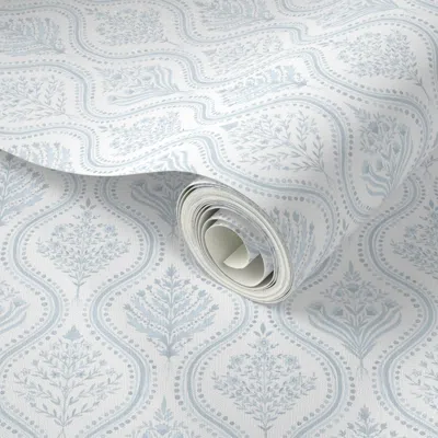Spoonflower Peel And Stick Wallpaper Small Monticello-cornflower-soft-blue- 2' X 12' Removable