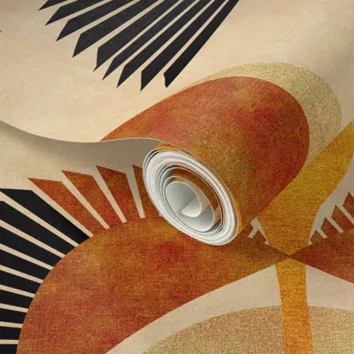 Spoonflower Peel And Stick Wallpaper Soaring Lunar Moon Crane Talisman 2' X 12' Removable In Multi