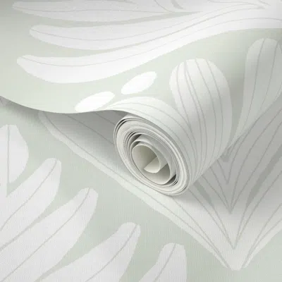 Spoonflower Peel And Stick Wallpaper Soft Green Desert Botanical 2' X 12' Removable