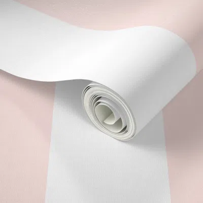Spoonflower Peel And Stick Wallpaper Soft Pink Stripe 2' X 12' Removable In Multi