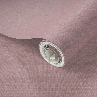 Spoonflower Peel And Stick Wallpaper Solid Color Textured Heathered Linen Modern Farmhouse B Moore Mauve Mist 2'