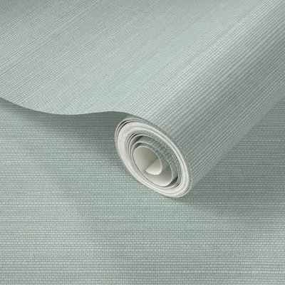 Spoonflower Peel And Stick Wallpaper Solid Faux Grasscloth In Palladian Blue C6d7cf Copy 2' X 12' Removable