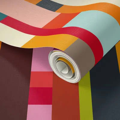 Spoonflower Peel And Stick Wallpaper Solid Scraps Cheater Quilt 2' X 12' Removable