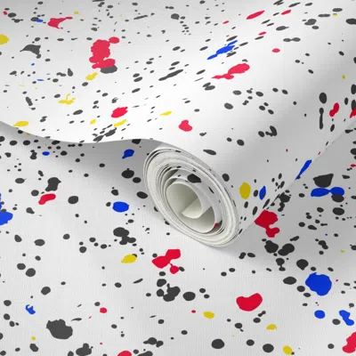 Spoonflower Peel And Stick Wallpaper Splat Goes The Paint (primary) 2' X 12' Removable