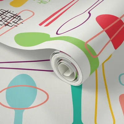 Spoonflower Peel And Stick Wallpaper Spoon Theory (large Scale) 2' X 12' Removable
