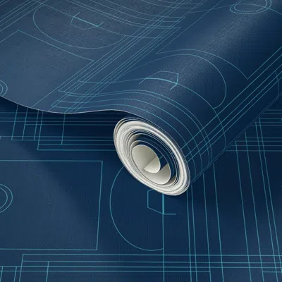 Spoonflower Peel And Stick Wallpaper Sport Court Schematics 2' X 12' Removable
