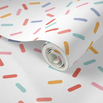 Spoonflower Peel And Stick Wallpaper Sprinkles - Pastels - Lad20 2' X 12' Removable