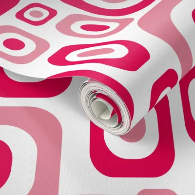 Spoonflower Peel And Stick Wallpaper Squarely Vermilion 2' X 12' Removable