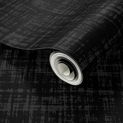 Spoonflower Peel And Stick Wallpaper Subtle Linen Texture In Solid Black For Classic Dorm Room Decor 2' X 12' Re
