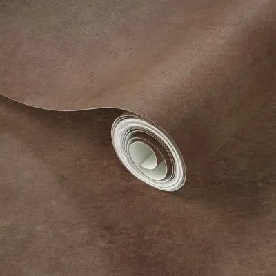 Spoonflower Peel And Stick Wallpaper Sueded Leather Forever - Sable  Removable In Brown