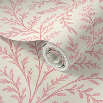 Spoonflower Peel And Stick Wallpaper Summer Vine Bm Secret Garden Ivory White  Removable
