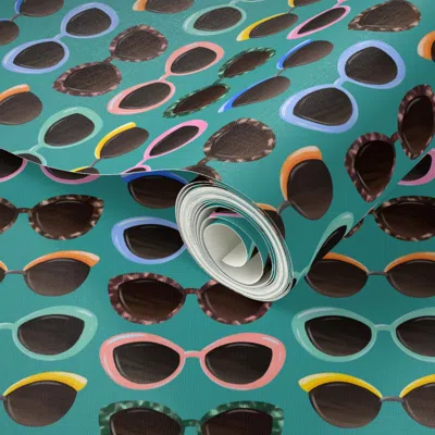 Spoonflower Peel And Stick Wallpaper Sunglasses 2' X 12' Removable