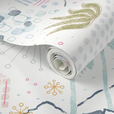 Spoonflower Peel And Stick Wallpaper Sunny Palm Springs 2' X 12' Removable