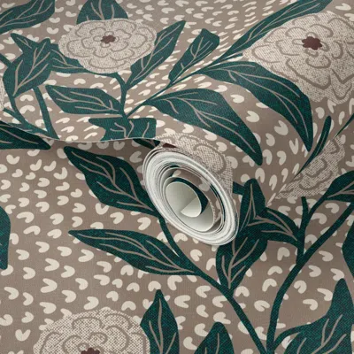 Spoonflower Peel And Stick Wallpaper Sweet Vines - Morel With Panna Cotta Midnight Swim Black Mountain And Mol 2