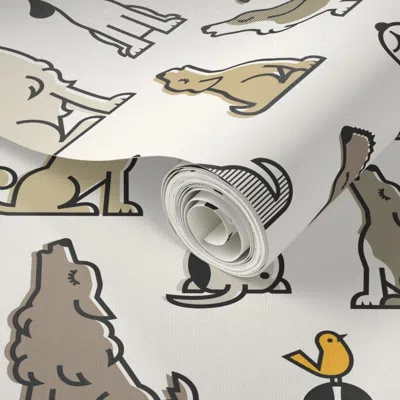 Spoonflower Peel And Stick Wallpaper Team Howls (large Scale) 2' X 12' Removable