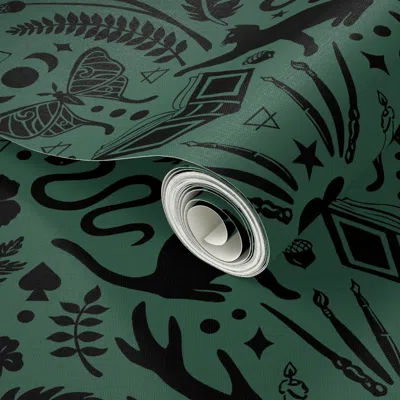 Spoonflower Peel And Stick Wallpaper Teen Witch Bedding 2' X 12' Removable