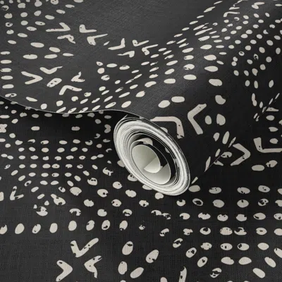 Spoonflower Peel And Stick Wallpaper Terra Boho Black 2' X 12' Removable