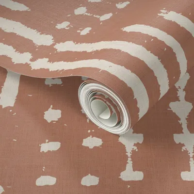 Spoonflower Peel And Stick Wallpaper Terra Esso Pink 2' X 12' Removable
