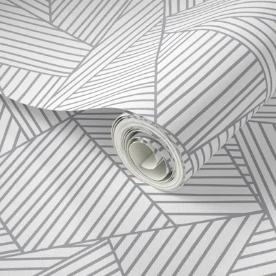 Spoonflower Peel And Stick Wallpaper Terrains Geometric In Grey Designsbyroochita 2' X 12' Removable