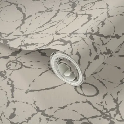 Spoonflower Peel And Stick Wallpaper Textured Circles Mosaic Large Dark Mix Monochromatic Warm Gray Blender 2' X