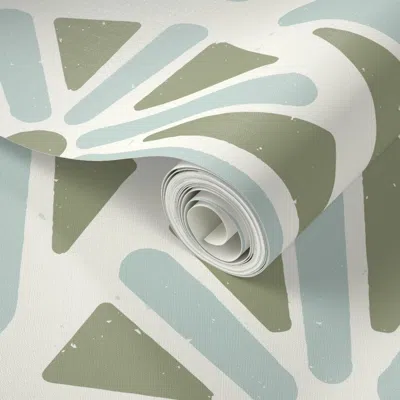 Spoonflower Peel And Stick Wallpaper Textured Coastal Deco Diamond 2' X 12' Removable