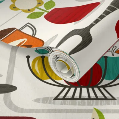Spoonflower Peel And Stick Wallpaper The Collectible Kitchen 2' X 12' Removable