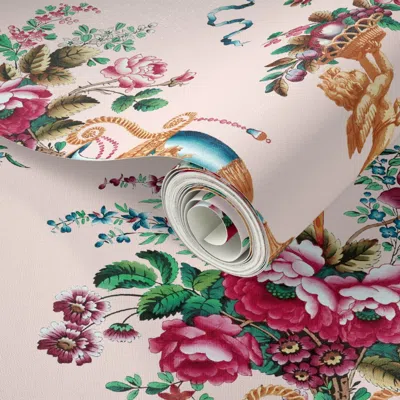 Spoonflower Peel And Stick Wallpaper The Muses Arabesque Cool Tones Arabesque 2' X 12' Removable In Multi