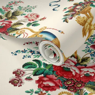Spoonflower Peel And Stick Wallpaper The Muses Arabesque Original 2' X 12' Removable