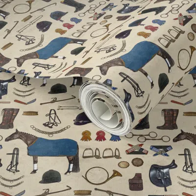 Spoonflower Peel And Stick Wallpaper The Proper Equestrian - Small Scale 2' X 12' Removable