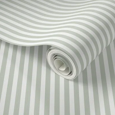 Spoonflower Peel And Stick Wallpaper The Scandinavian Minimalist Stripes Vertical Strokes Basic Plaid Sage Green In Multi