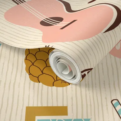 Spoonflower Peel And Stick Wallpaper Tiki Time  Removable