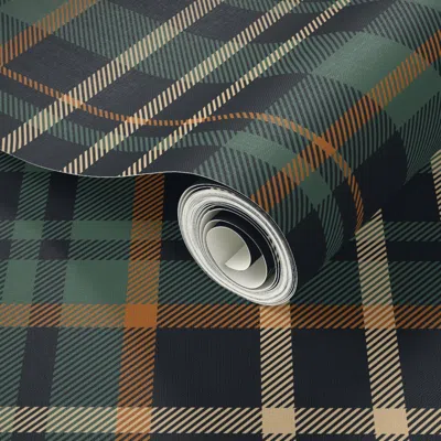Spoonflower Peel And Stick Wallpaper Timeless Dark Green Plaid For Modern Rich Cabincore Accent/feature Wall 2' 
