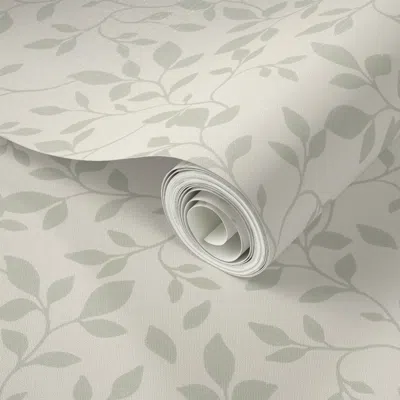 Spoonflower Peel And Stick Wallpaper Timeless Neutral Botanical Vine Pattern Fabric  Removable